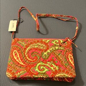 Vera Bradley Red and Green Paisley Crossbody Bag